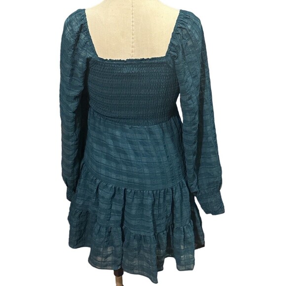 Urban‎ Outfitter River Smocked Long Sleeve Mini Dress Size Small EUC - Picture 2 of 4